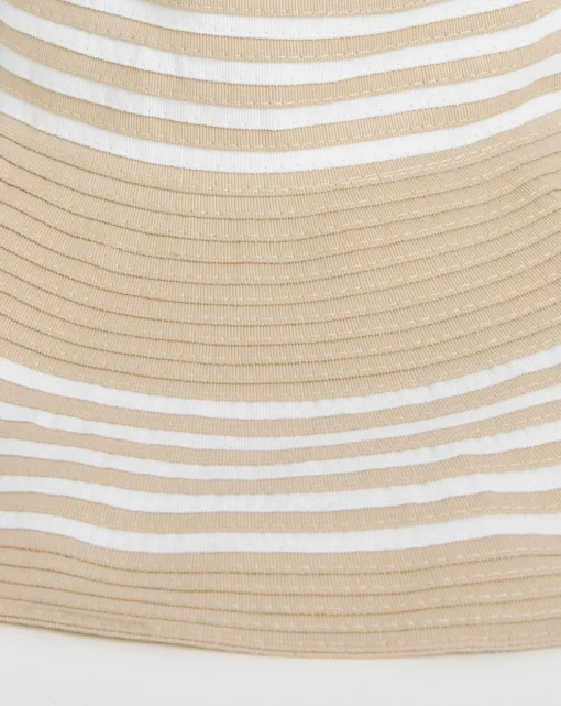 Natural Wide Brim Stripe Detail Hat