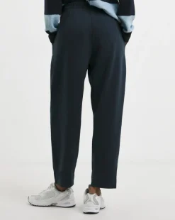 Navy Barrel Leg Cotton Mix Jogger