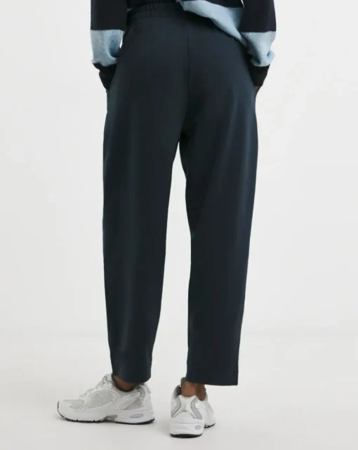 Navy Barrel Leg Cotton Mix Jogger