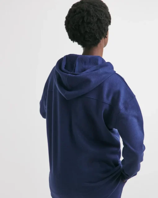 Navy Cosy Zip Up Hoodie