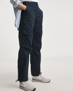 Navy Cotton Rich Parachute Utility Trousers