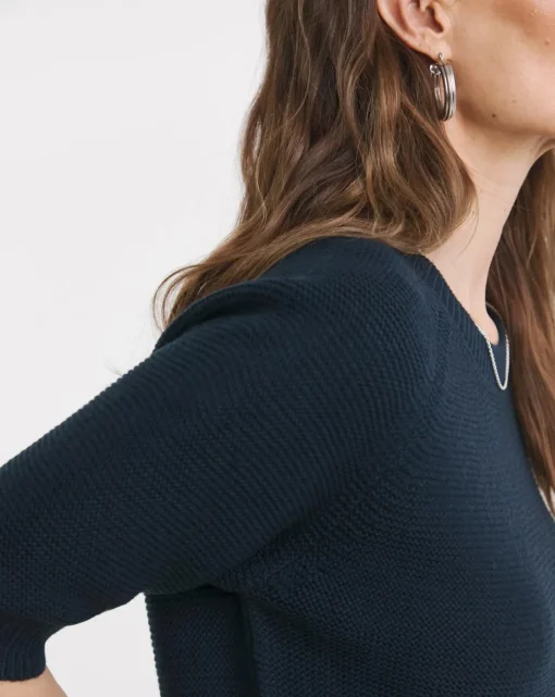 Navy Crew Neck Raglan Sleeve Jumper