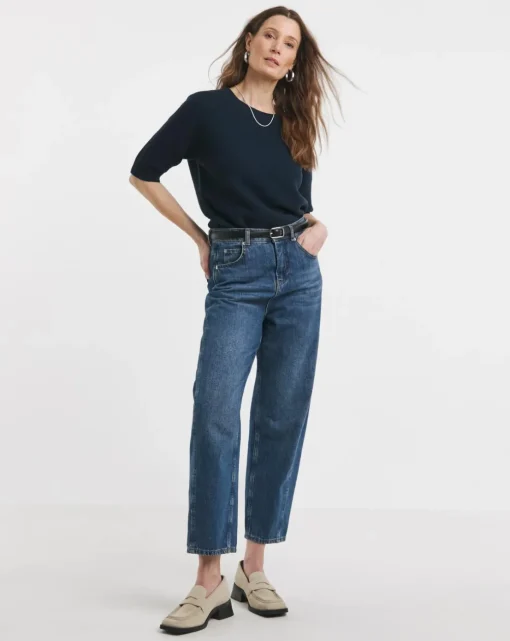 Navy Crew Neck Raglan Sleeve Jumper