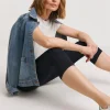 Navy Cropped Jersey Leggings