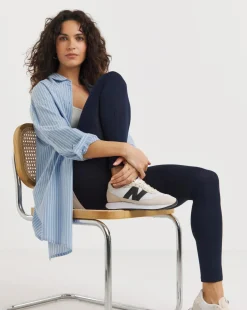 Navy Jersey High Waisted Leggings