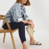 Navy Linen Mix Tapered Trousers