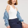 Navy Lyocell Rich Soft Utility Bermuda Shorts