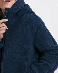 Navy Short Lined Borg Jacket