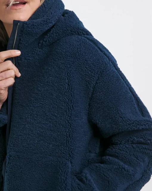 Navy Short Lined Borg Jacket