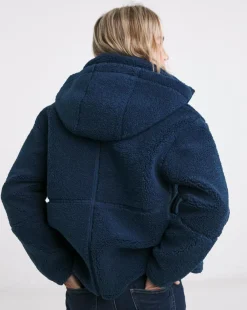 Navy Short Lined Borg Jacket