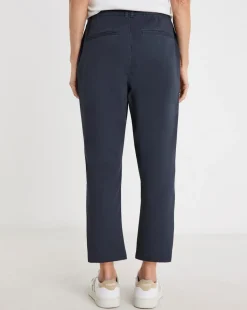 Navy Stretch Cropped Tapered Chino Trouser