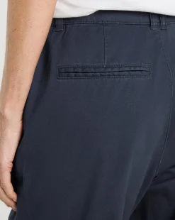 Navy Stretch Cropped Tapered Chino Trouser