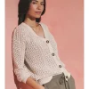 Neutral Crochet Button Down Cardigan