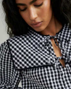 Nobody's Child Gingham Check Birdie Blouse