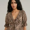 Nobody's Child Orrie Lace Up Top Animal