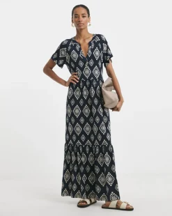 Notch Neck Maxi Dress
