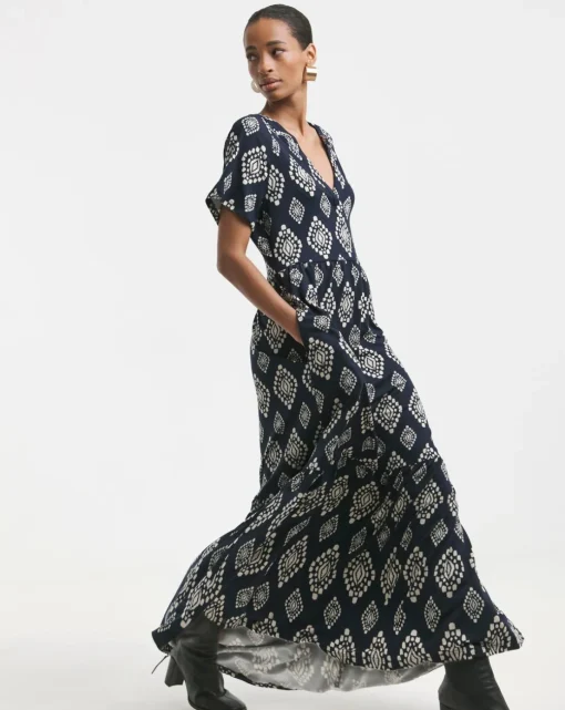 Notch Neck Maxi Dress