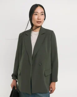 Olive Relaxed Single Breasted Blazer