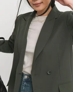 Olive Relaxed Single Breasted Blazer