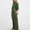 Olive Wide Leg Cosy Joggers