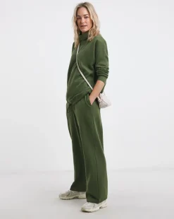 Olive Wide Leg Cosy Joggers