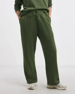 Olive Wide Leg Cosy Joggers