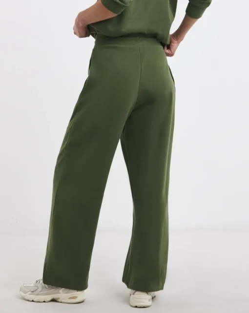Olive Wide Leg Cosy Joggers