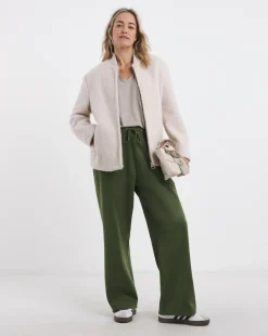Olive Wide Leg Cosy Joggers