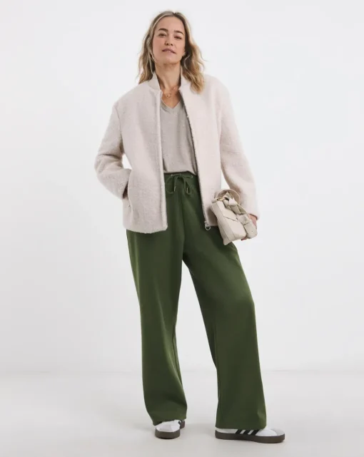 Olive Wide Leg Cosy Joggers