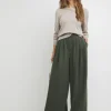 Olive Wide Leg Trousers