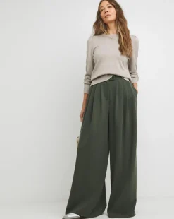 Olive Wide Leg Trousers
