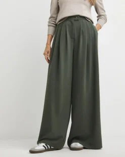 Olive Wide Leg Trousers
