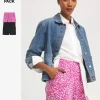 2 Pack Black/Print Jersey Shorts