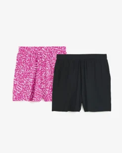 2 Pack Black/Print Jersey Shorts