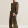 Phase Eight Alli Gold Textured Jumpsuit