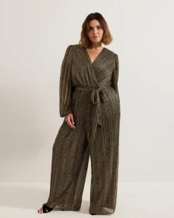 Phase Eight Alli Gold Textured Jumpsuit