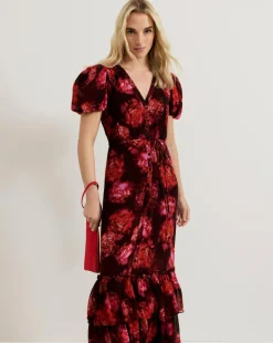 Phase Eight Amaris floral Puff Sleeve Maxi Dress