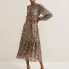 Phase Eight Eve Leopard Fil Coupe Print Midi Dress