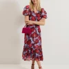 Phase Eight Francesca Floral V Neck Midi Dress