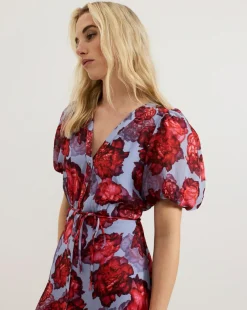Phase Eight Francesca Floral V Neck Midi Dress