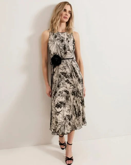 Phase Eight Sandra Printed Pleat Midi Dress