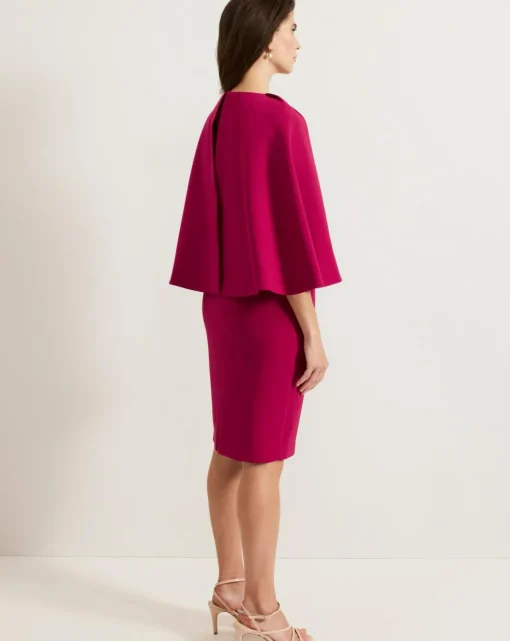 Phase Eight Veronica Pink Cape Belted Midi Dress