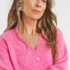Pink Button Through Cardigan