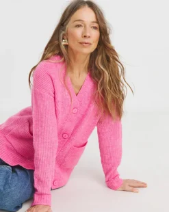 Pink Button Through Cardigan