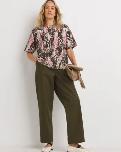 Printed Boxy Short Sleeve Top