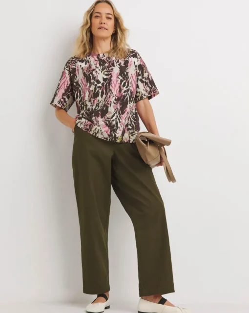 Printed Boxy Short Sleeve Top