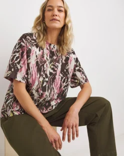 Printed Boxy Short Sleeve Top