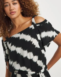 Printed Crinkle Tie Strap Jumpsuit