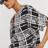 Printed Crinkle Tunic Top