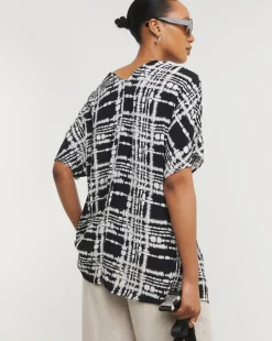 Printed Crinkle Tunic Top